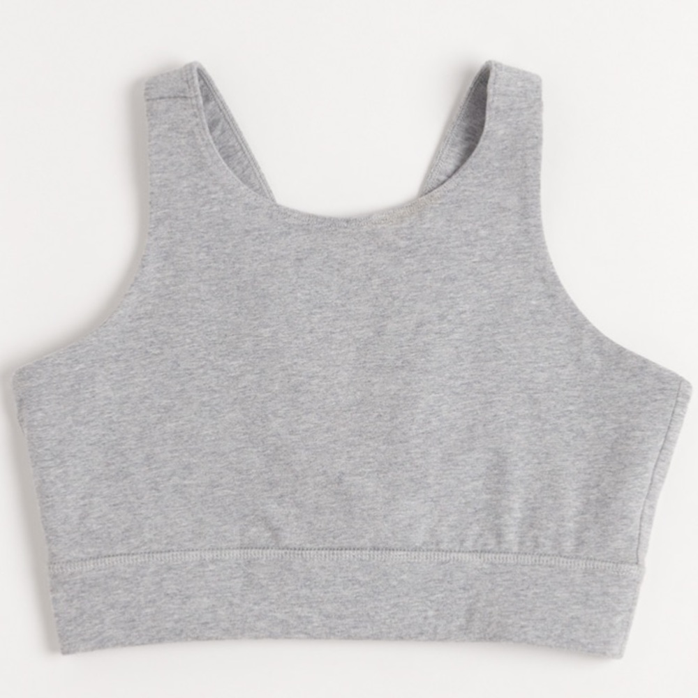 Pact High-Neck Heather Grey Sports Bra